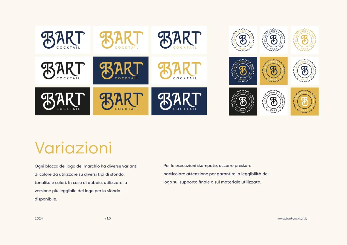 Bart Cocktail — Le varianti del lockup sui fondi