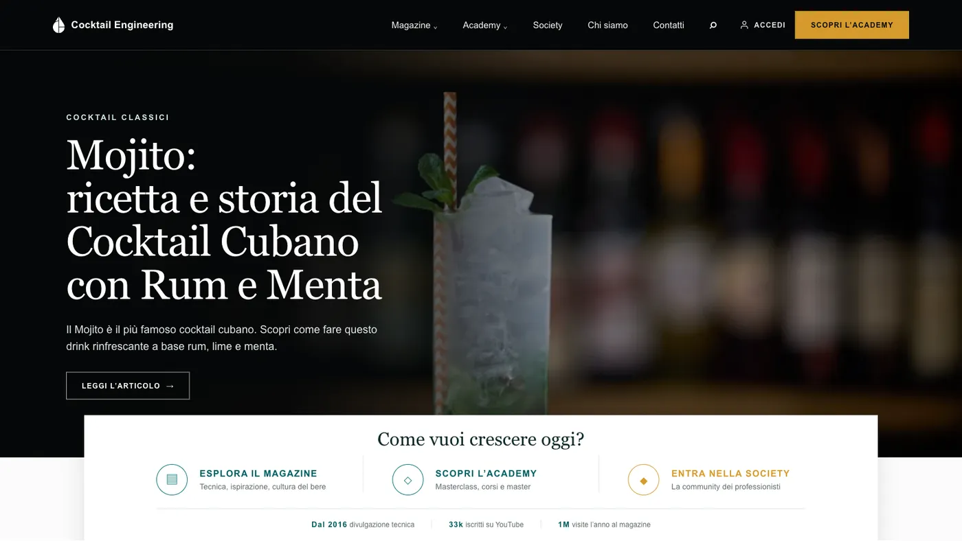 Cocktail Engineering - Academy e magazine da 280 articoli con ricerca interna