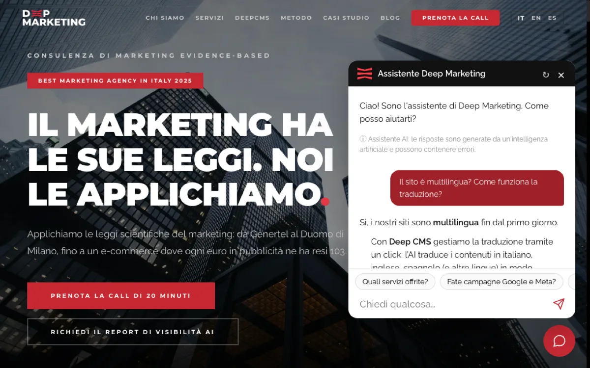 Risponde ai visitatori alle 23, con i vostri contenuti.